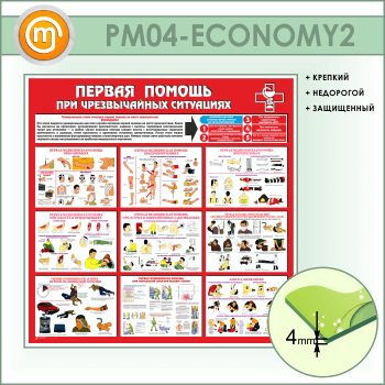 Стенд «Первая помощь при чрезвычайных ситуациях» (PM-04-ECONOMY2)