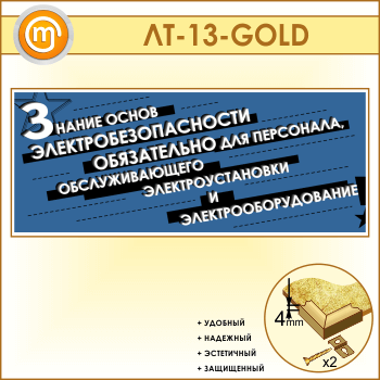 Лозунг «Знание основ электробезопасности обязательно...» (LT-13-GOLD)