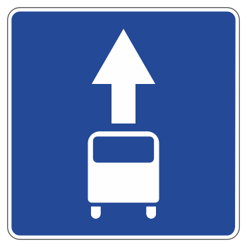 Дорожный знак 5.14 «Полоса для маршрутных транспортных средств» (металл 0,8 мм, III типоразмер: сторона 900 мм, С/О пленка: тип В алмазная)