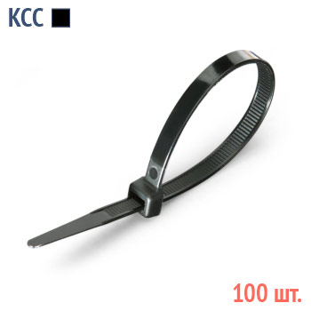 Кабельные стяжки стандартные нейлоновые черные - КСС 4х250(ч) (100 шт.)