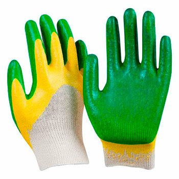 Перчатки Х/Б с двойным латексным покрытием